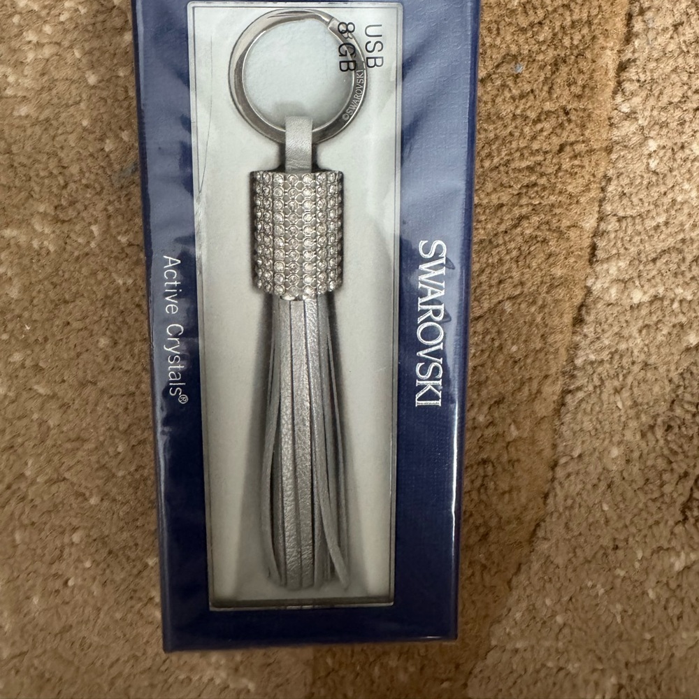 Swarovski Silver Crystal Tassel Key & Card Holder